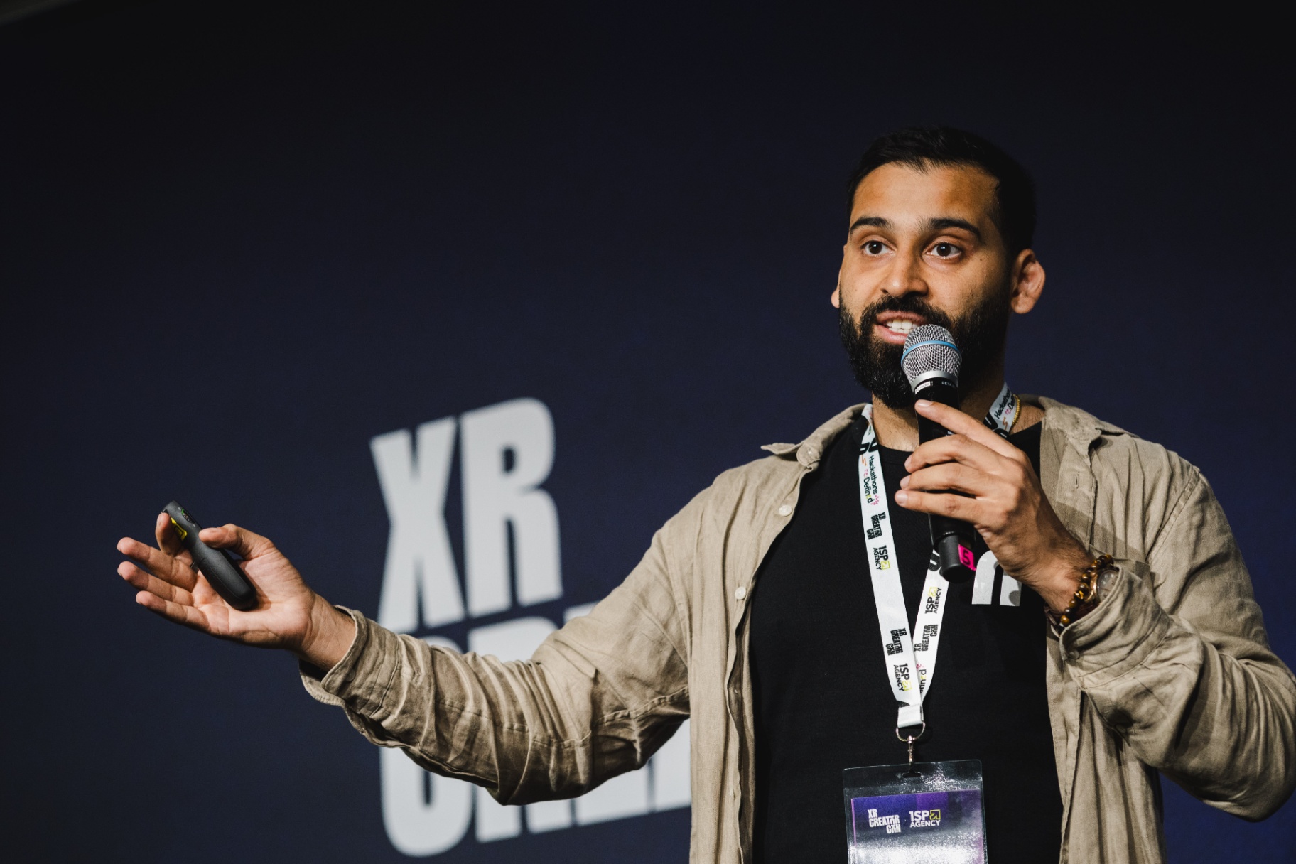Speaker presenting at XRCC